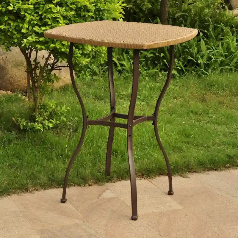 Valencia Resin Wicker/Steel Bar-height Patio Bistro Table