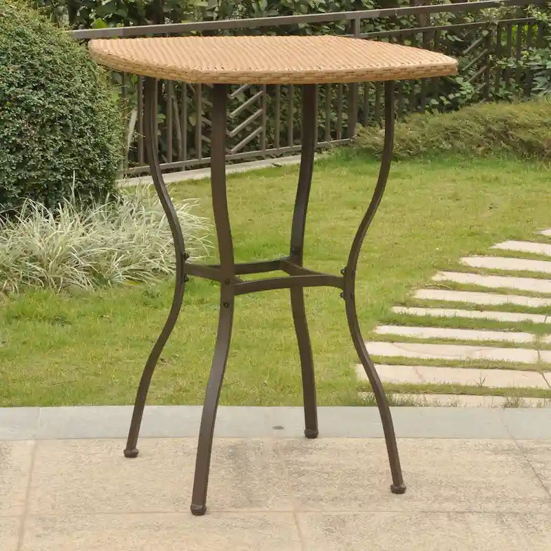 Valencia Resin Wicker/Steel Bar-height Patio Bistro Table
