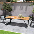 Outdoor Patio Aluminum Dining Table Rectangle with Umbrella Hole