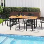 Outdoor Patio Aluminum Dining Table Rectangle with Umbrella Hole