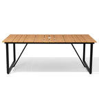 Outdoor Patio Aluminum Dining Table Rectangle with Umbrella Hole