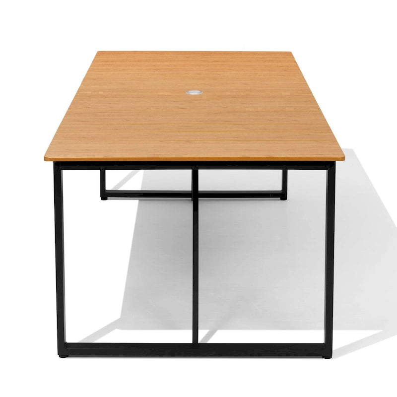 Outdoor Patio Aluminum Dining Table Rectangle with Umbrella Hole