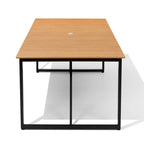 Outdoor Patio Aluminum Dining Table Rectangle with Umbrella Hole