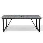 Outdoor Patio Aluminum Dining Table Rectangle with Umbrella Hole
