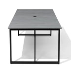 Outdoor Patio Aluminum Dining Table Rectangle with Umbrella Hole