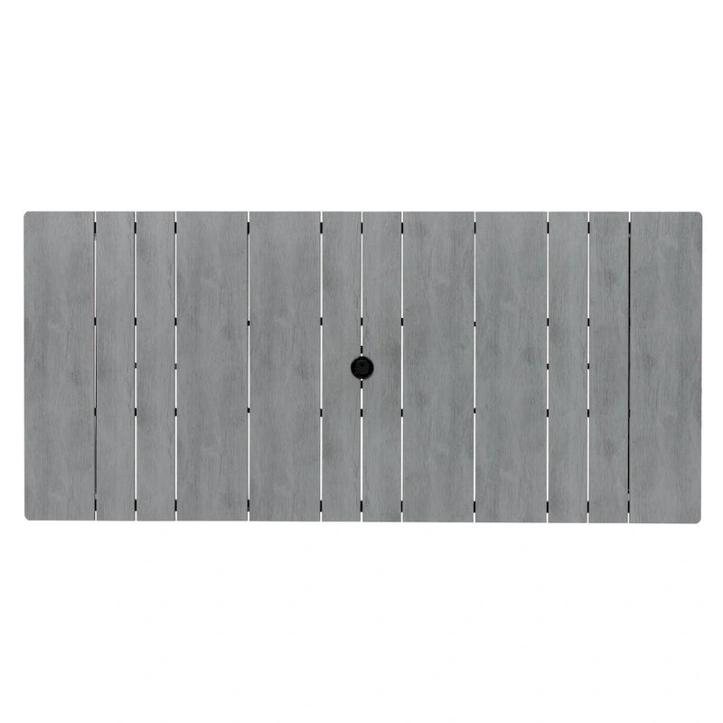 Outdoor Patio Aluminum Dining Table Rectangle with Umbrella Hole