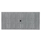 Outdoor Patio Aluminum Dining Table Rectangle with Umbrella Hole
