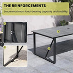 Outdoor Patio Aluminum Dining Table Rectangle with Umbrella Hole