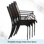 5/7-Piece Cast Aluminum Patio Dining Set wtih Stackle or Swivel Chairs and 1 Metal Table - 5-Piece