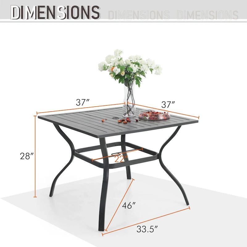 5/7-Piece Cast Aluminum Patio Dining Set wtih Stackle or Swivel Chairs and 1 Metal Table - 5-Piece