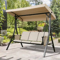 3-Seater Outdoor Porch Patio Hammock Swing Glider Bench