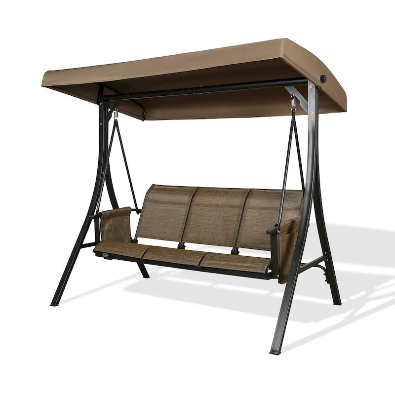 3-Seater Outdoor Porch Patio Hammock Swing Glider Bench