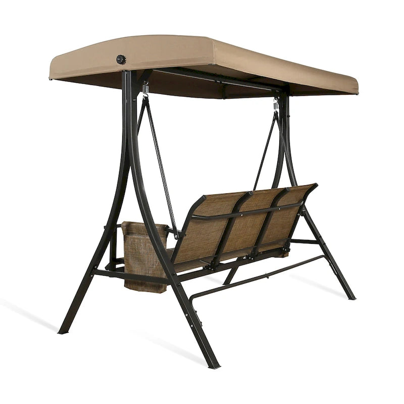 3-Seater Outdoor Porch Patio Hammock Swing Glider Bench