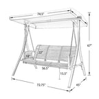 3-Seater Outdoor Porch Patio Hammock Swing Glider Bench