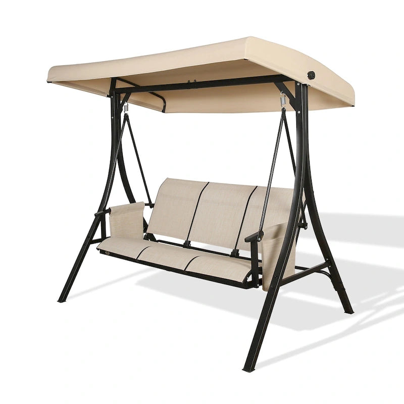 3-Seater Outdoor Porch Patio Hammock Swing Glider Bench
