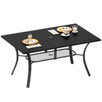 Metal Outdoor Dining Table with Umbrella Hole