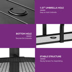 Metal Outdoor Dining Table with Umbrella Hole