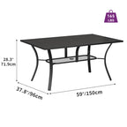 Metal Outdoor Dining Table with Umbrella Hole