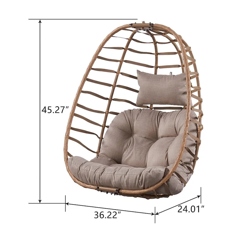 Indoor & Outdoor Foldable Hanging Egg Chair Without Stand