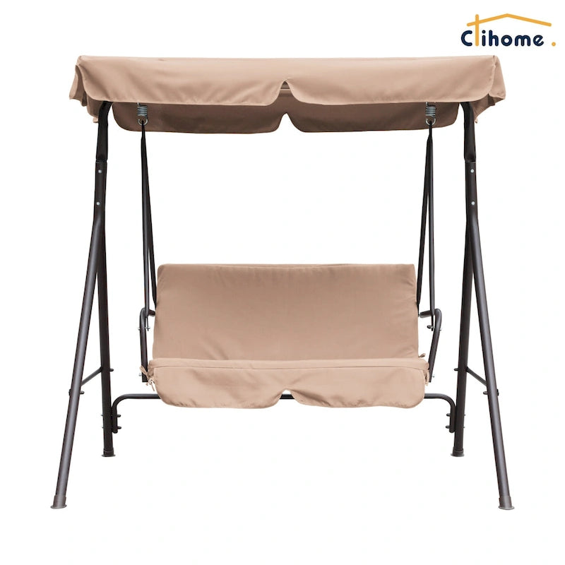 Clihome 2 Person Outdoor Porch Swing with Removable Cushions