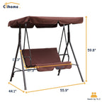 Clihome 2 Person Outdoor Porch Swing with Removable Cushions