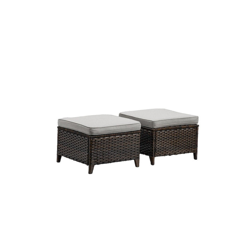 Gymojoy 2 Piece Outdoor Ottoman Wicker Patio Ottomans