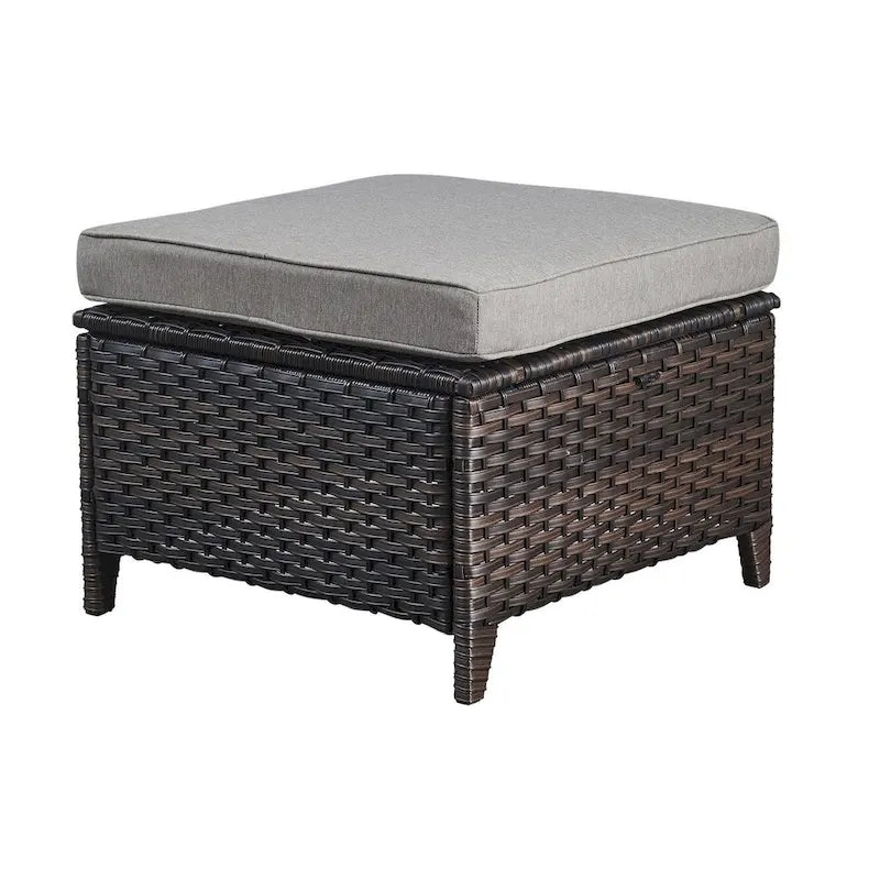 Gymojoy 2 Piece Outdoor Ottoman Wicker Patio Ottomans