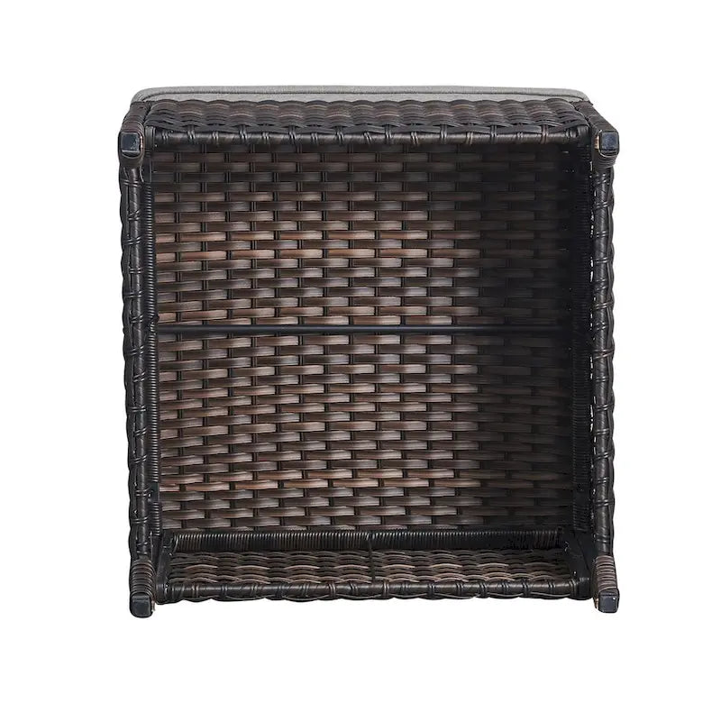 Gymojoy 2 Piece Outdoor Ottoman Wicker Patio Ottomans