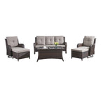 Gymojoy 2 Piece Outdoor Ottoman Wicker Patio Ottomans