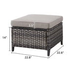 Gymojoy 2 Piece Outdoor Ottoman Wicker Patio Ottomans