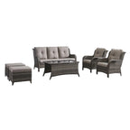 Gymojoy 2 Piece Outdoor Ottoman Wicker Patio Ottomans