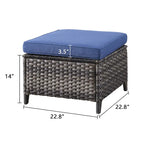 Gymojoy 2 Piece Outdoor Ottoman Wicker Patio Ottomans
