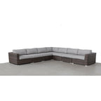 LSI 7 Piece Rattan Sectional Seating Group with Cushions