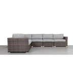 LSI 7 Piece Rattan Sectional Seating Group with Cushions