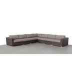 LSI 7 Piece Rattan Sectional Seating Group with Cushions