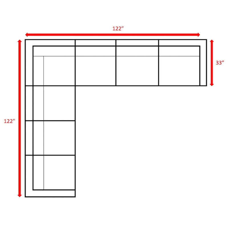 LSI 7 Piece Rattan Sectional Seating Group with Cushions