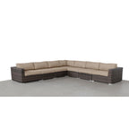 LSI 7 Piece Rattan Sectional Seating Group with Cushions
