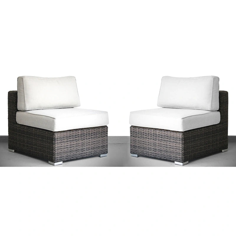LSI 7 Piece Rattan Sectional Seating Group with Cushions
