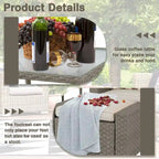 5-piece Outdoor Patio Wicker Lounge Chair and Ottoman Conversation Set