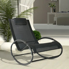 Outsunny Orbital Zero Gravity Patio Rocking Lounge Chair with Pillow