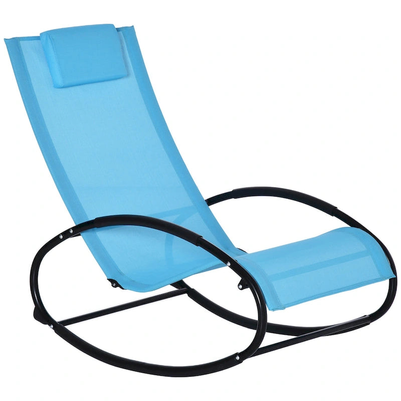 Outsunny Orbital Zero Gravity Patio Rocking Lounge Chair with Pillow