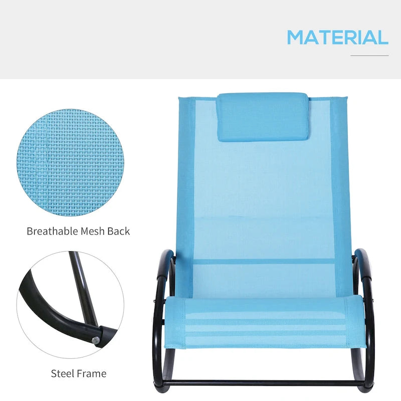 Outsunny Orbital Zero Gravity Patio Rocking Lounge Chair with Pillow