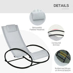 Outsunny Orbital Zero Gravity Patio Rocking Lounge Chair with Pillow
