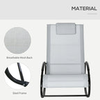 Outsunny Orbital Zero Gravity Patio Rocking Lounge Chair with Pillow