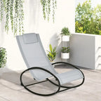 Outsunny Orbital Zero Gravity Patio Rocking Lounge Chair with Pillow