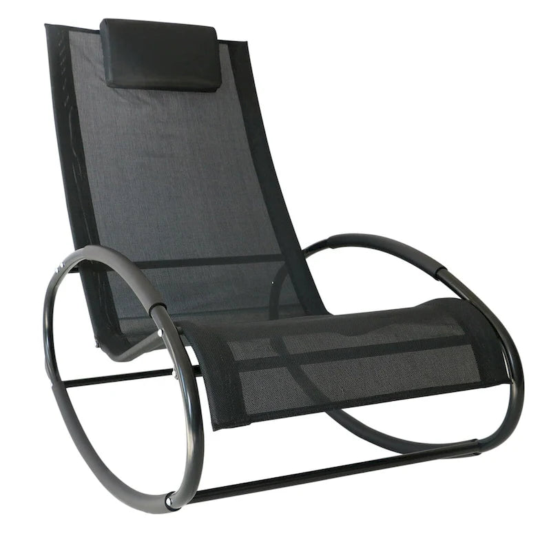 Outsunny Orbital Zero Gravity Patio Rocking Lounge Chair with Pillow