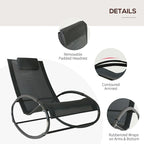 Outsunny Orbital Zero Gravity Patio Rocking Lounge Chair with Pillow