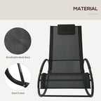 Outsunny Orbital Zero Gravity Patio Rocking Lounge Chair with Pillow