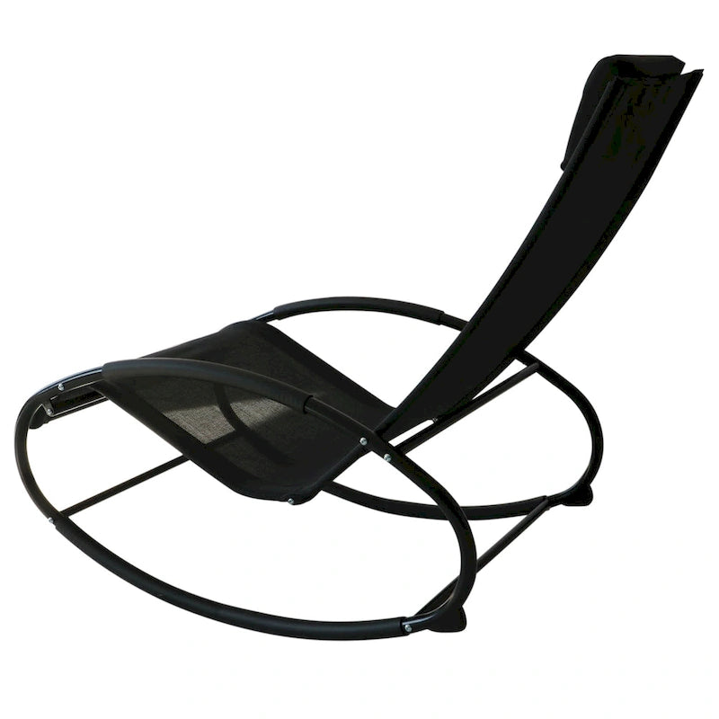 Outsunny Orbital Zero Gravity Patio Rocking Lounge Chair with Pillow
