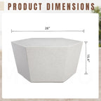UPHA 28-Inch Outdoor Patio Magnesium Oxide Hexagon Furniture Coffee Table